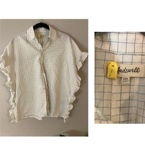 madewell white plaid button down